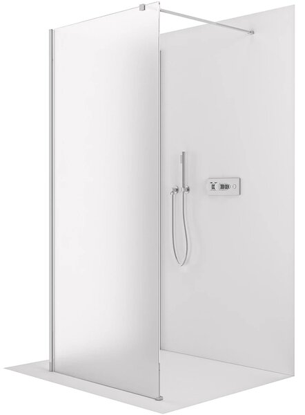 CERANO - Sprchová zástena Walk-in Onyx Corner Cube Ľ/P - 8 mm - hranatá vzpera - chróm, mliečne sklo - 30x30x200 cm
