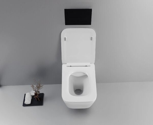 CERANO - WC závesné Forte, Rimless + Slim/UF sedátko - biela lesklá - 51x36 cm