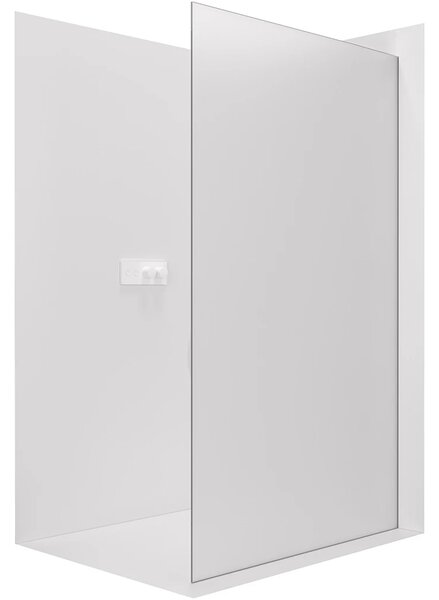 CERANO - Sprchová zástena Walk-in Crystal Ľ/P - 8 mm - bezvzperový systém - biela matná, mliečne sklo - 50x200 cm
