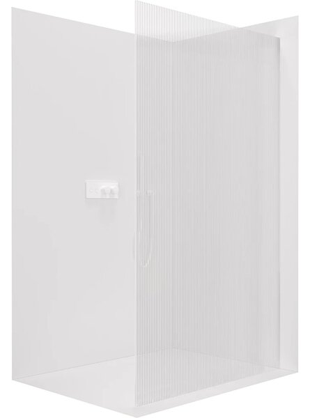 CERANO - Sprchová zástena Walk-in Crystal Ľ/P - 8 mm - bezvzperový systém - biela matná, ryhované sklo - 50x200 cm