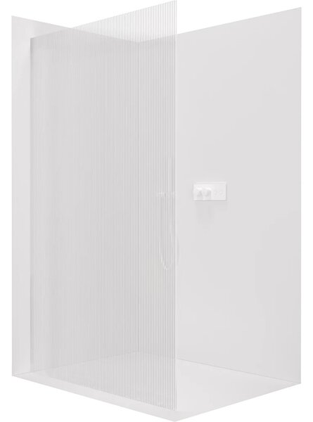 CERANO - Sprchová zástena Walk-in Crystal Ľ/P - 8 mm - bezvzperový systém - biela matná, ryhované sklo - 50x200 cm