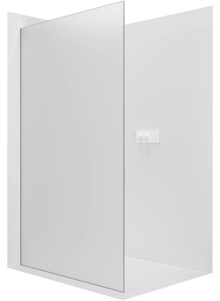 CERANO - Sprchová zástena Walk-in Crystal Ľ/P - 8 mm - bezvzperový systém - biela matná, mliečne sklo - 50x200 cm