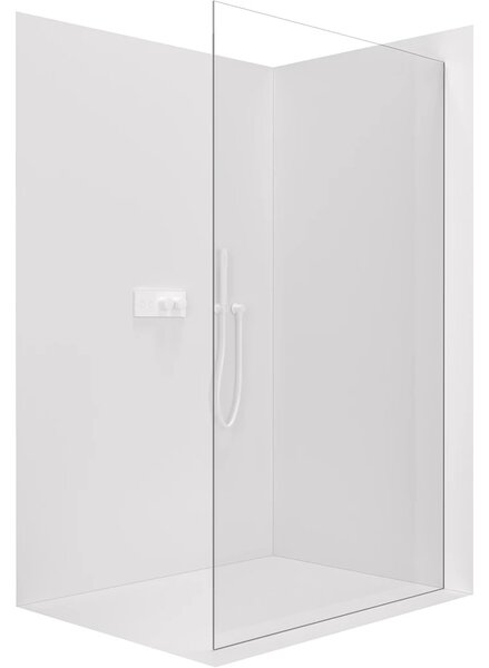 CERANO - Sprchová zástena Walk-in Crystal Ľ/P - 8 mm - bezvzperový systém - biela matná, transparentné sklo - 50x200 cm