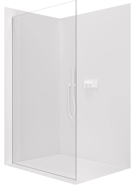 CERANO - Sprchová zástena Walk-in Crystal Ľ/P - 8 mm - bezvzperový systém - biela matná, transparentné sklo - 50x200 cm