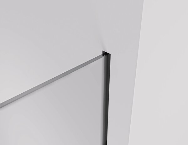 CERANO - Sprchová zástena Walk-in Crystal TL/P - 8 mm - bezvzperový systém - čierna matná, mliečne sklo - 60x60x200 cm