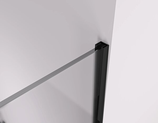 CERANO - Sprchová zástena Walk-in Crystal TL/P - 8 mm - bezvzperový systém - čierna matná, mliečne sklo - 60x60x200 cm