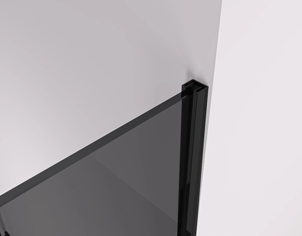 CERANO - Sprchová zástena Walk-in Crystal Ľ/P - 8 mm - bezvzperový systém - čierna matná, grafitové sklo - 80x200 cm