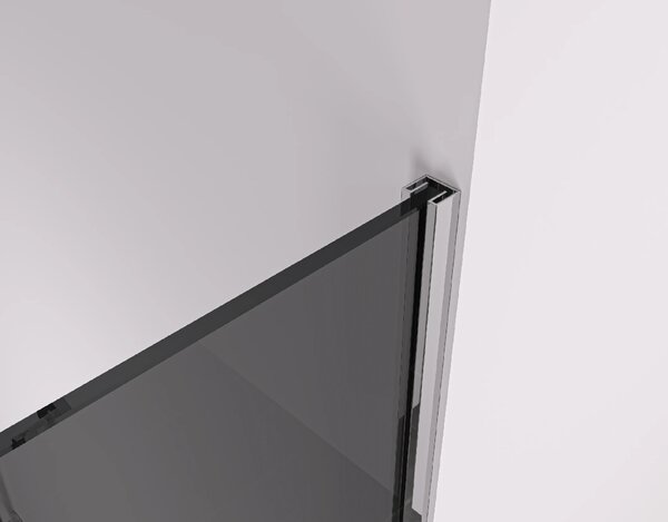 CERANO - Sprchová zástena Walk-in Crystal TL/P - 10 mm - bezvzperový systém - chróm, grafitové sklo - 160x150x200 cm