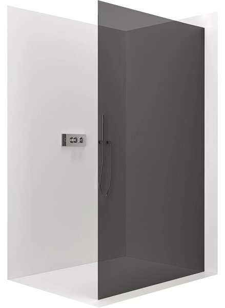 CERANO - Sprchová zástena Walk-in Crystal Ľ/P - 8 mm - bezvzperový systém - chróm, grafitové sklo - 60x200 cm