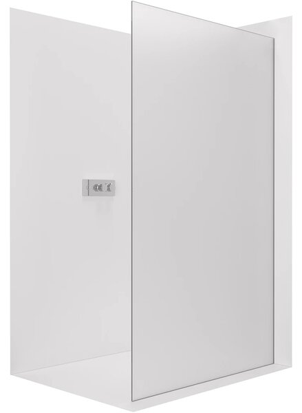 CERANO - Sprchová zástena Walk-in Crystal Ľ/P - 8 mm - bezvzperový systém - chróm, mliečne sklo - 50x200 cm