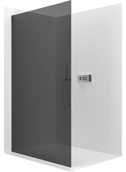 CERANO - Sprchová zástena Walk-in Crystal Ľ/P - 8 mm - bezvzperový systém - chróm, grafitové sklo - 60x200 cm