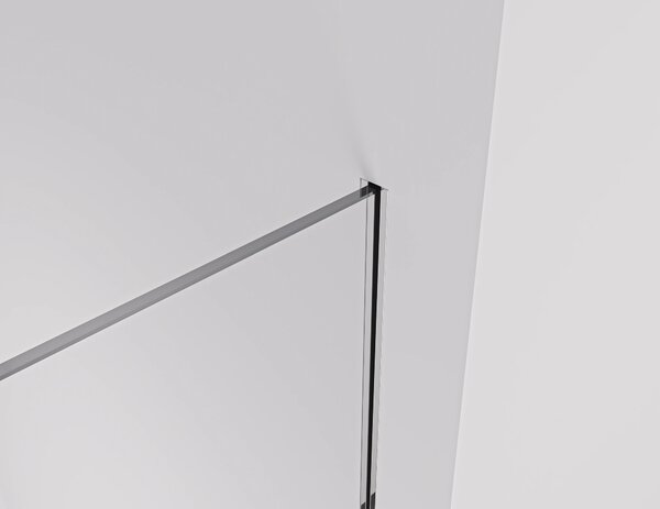 CERANO - Sprchová zástena Walk-in Crystal TL/P - 8 mm - bezvzperový systém + polička/držiak na uteráky - chróm, industriálne sklo - 90x90x200 cm