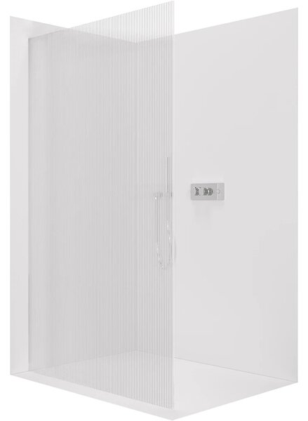 CERANO - Sprchová zástena Walk-in Crystal Ľ/P - 8 mm - bezvzperový systém - chróm, ryhované sklo - 50x200 cm