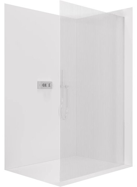 CERANO - Sprchová zástena Walk-in Crystal Ľ/P - 8 mm - bezvzperový systém - chróm, ryhované sklo - 50x200 cm