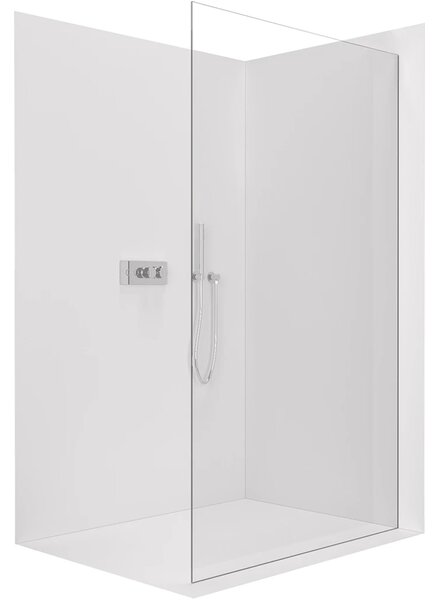 CERANO - Sprchová zástena Walk-in Crystal Ľ/P - 8 mm - bezvzperový systém - chróm, transparentné sklo - 60x200 cm