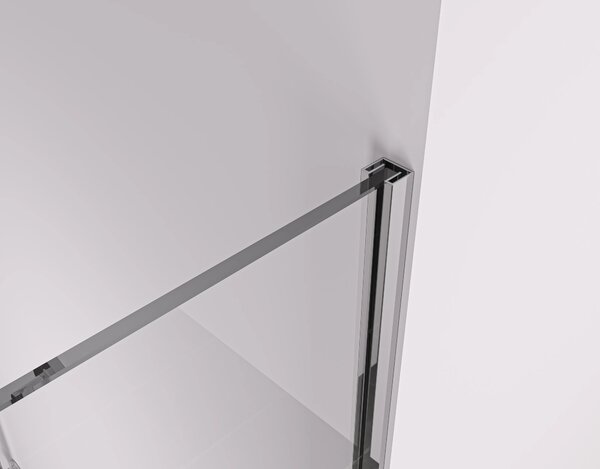 CERANO - Sprchová zástena Walk-in Crystal TL/P - 8 mm - bezvzperový systém + polička/držiak na uteráky - chróm, industriálne sklo - 90x90x200 cm