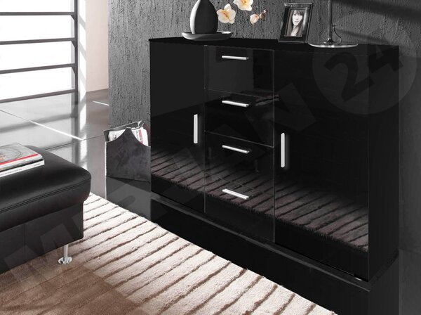 Mirjan24 Komoda Cami, Farby: biela / biely lesk 5902928110241