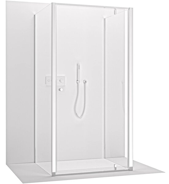 CERANO - Trostenný sprchovací kút Ferri UL/P - 6 mm - chróm, transparentné sklo - 80x80x195 cm - pivotový