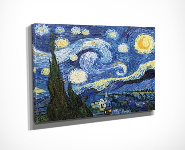 Wallity Obraz HVIEZDNÁ NOC od VV GOGHA 30x40 cm modrý