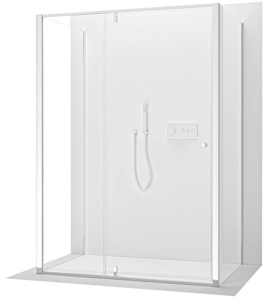 CERANO - Trostenný sprchovací kút Santini UL/P - 6 mm - chróm, transparentné sklo - 100x80x195 cm - pivotový