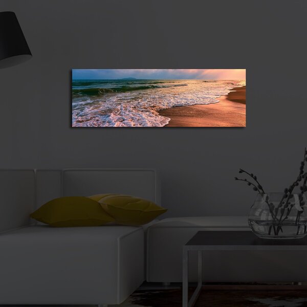 Wallity Obraz s LED osvetlením ZÁPAD SLNKO PRI MORI 72 30 x 90 cm