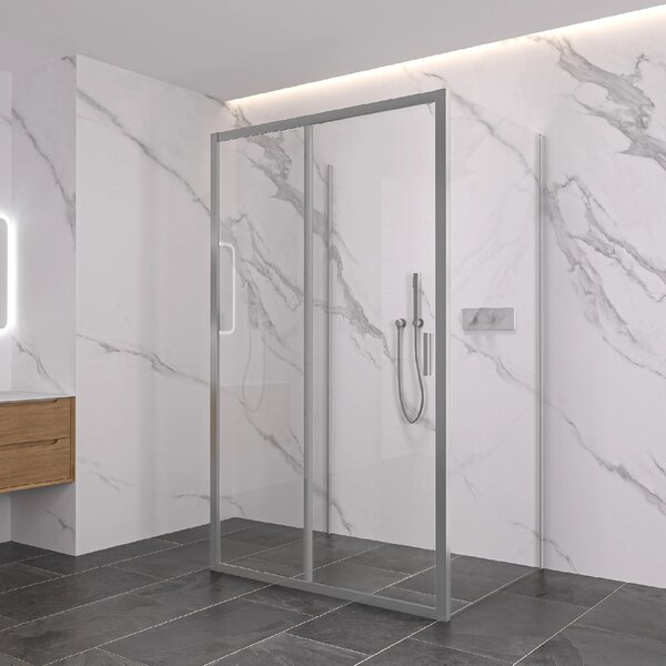 CERANO - Trostenný sprchovací kút Varone LINE UL/P - 6 mm - chróm, transparentné sklo - 90x70x195 cm - posuvný
