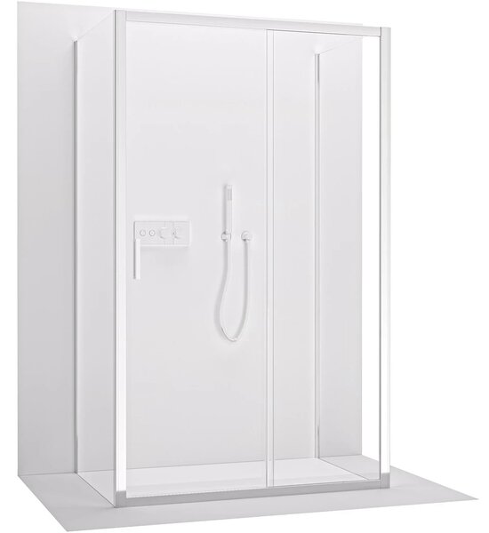 CERANO - Trostenný sprchovací kút Varone LINE UL/P - 6 mm - chróm, transparentné sklo - 90x70x195 cm - posuvný