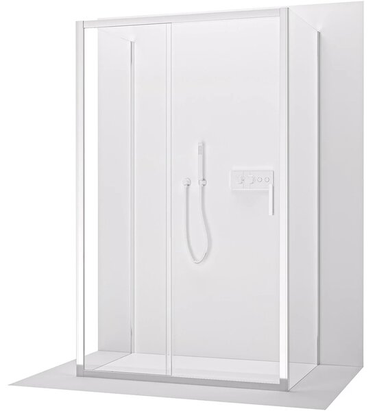 CERANO - Trostenný sprchovací kút Varone LINE UL/P - 6 mm - chróm, transparentné sklo - 90x70x195 cm - posuvný