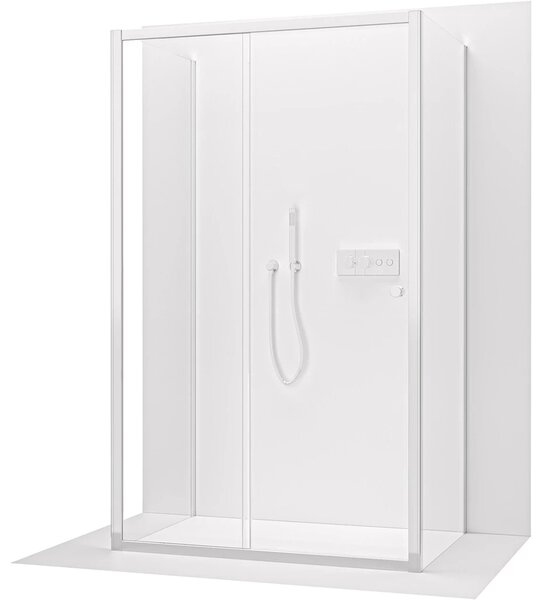 CERANO - Trostenný sprchovací kút Varone POINT UL/P - 6 mm - chróm, transparentné sklo - 120x100x195 cm - posuvný
