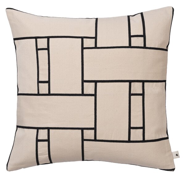 Poťah na vankúš Lattice Offset Off-white/Black 50 × 50 cm