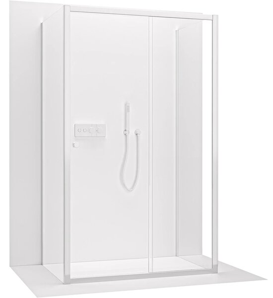 CERANO - Trostenný sprchovací kút Varone POINT UL/P - 6 mm - chróm, transparentné sklo - 120x100x195 cm - posuvný