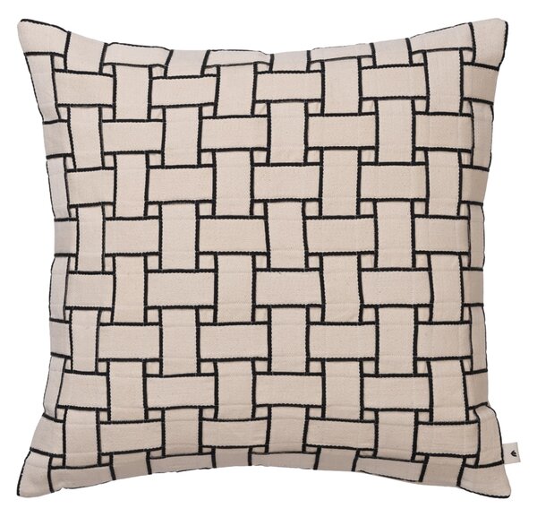 Poťah na vankúš Lattice Off-white/Black 50 × 50 cm