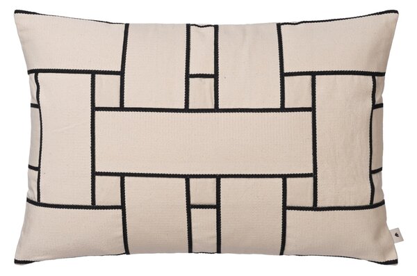 Poťah na vankúš Lattice Offset Off-white/Black 40 × 60 cm