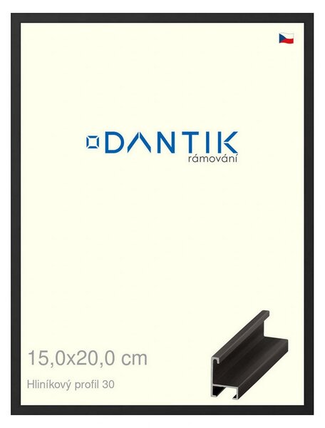 DANTIK rám na obraz 15x20 | ALU Černá matná (Sklo Čiré)