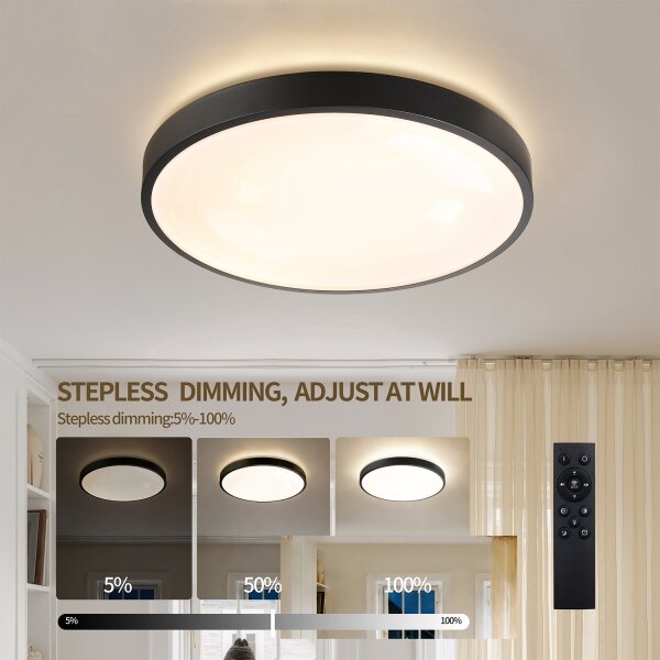 Brilagi - stmievateľné LED svietidlo GLASS POOL DOUBLE LED/48W/230V 40 cm čierne + DO