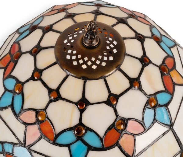 Brilagi - Tiffany vitrážová stolná lampa MIRABELLA 1xE27/60W/230V + 1xE14/40W