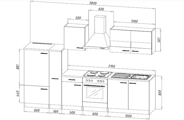 KUCHYNSKÝ BLOK 300 cm Respekta - Online Only kuchyne, Online Only