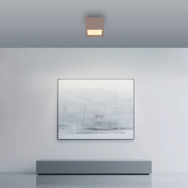 PURE Stropné LED svetlo Manhatten, bronzová farba, 1-pl.,, Hnedá / staromosadz, Chodba, Hliník, Moderný, Stropné svetlo