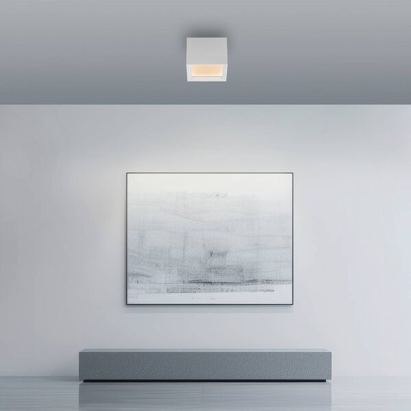 Stropné LED svetlo PURE Manhatten, snehová biela, 1-pl.,, Biela / opálová, Chodba, Hliník, Moderný, Stropné svetlo