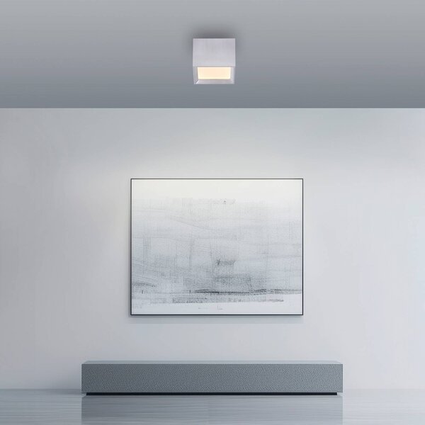 Stropné LED svetlo PURE Manhatten, kamenná farba, 1-pl.,, Hliník / sivá / zinok, Chodba, Hliník, Moderný, Stropné svetlo