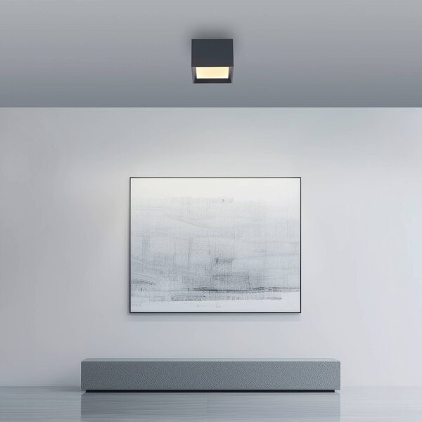 Stropné LED svetlo PURE Manhatten, mystic grey, 1-pl.,, Hliník / sivá / zinok, Chodba, Hliník, Moderný, Stropné svetlo