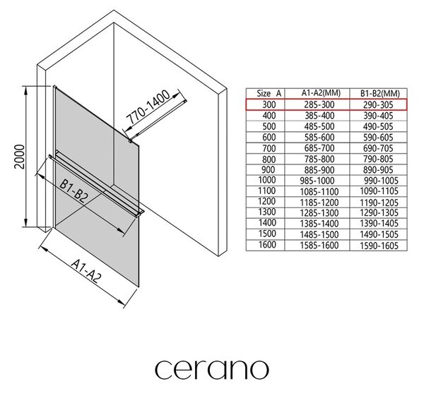CERANO - Sprchová zástena Walk-in Onyx Round Ľ/P - 8 mm - okrúhla vzpera + polička/držiak na uteráky - chróm, grafitové sklo - 30x200 cm