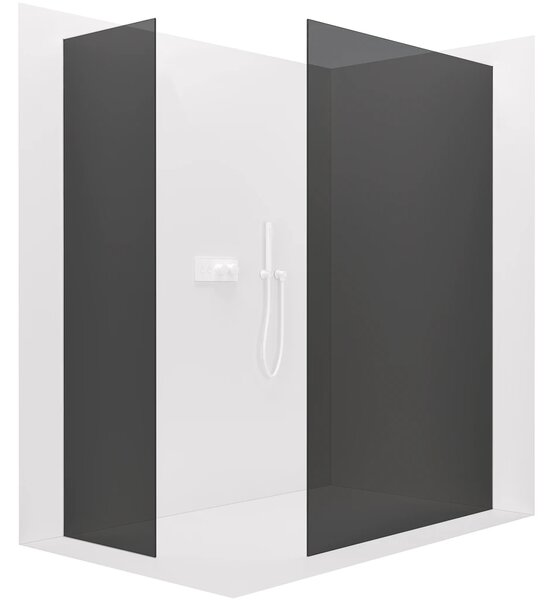 CERANO - Sprchová zástena Walk-in Crystal TL/P - 8 mm - bezvzperový systém - biela matná, grafitové sklo - 50x50x200 cm