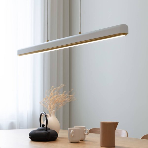 Závesné svietidlo UMAGE LED Hazel Branch, biela/mosadz, 100 cm, Biela / opálová, Obývacia izba / jedáleň, Hliník, Moderný, Závesné svietidlo