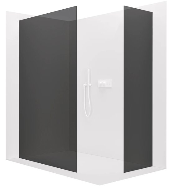 CERANO - Sprchová zástena Walk-in Crystal TL/P - 8 mm - bezvzperový systém - biela matná, grafitové sklo - 50x50x200 cm