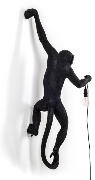 Vonkajšie LED svietidlo Monkey Lamp vľavo čierna, Čierna, Plast, Dizajn
