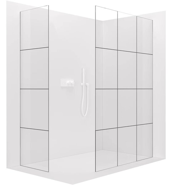 CERANO - Sprchová zástena Walk-in Crystal TL/P - 8 mm - bezvzperový systém - biela matná, industriálne sklo - 90x90x200 cm