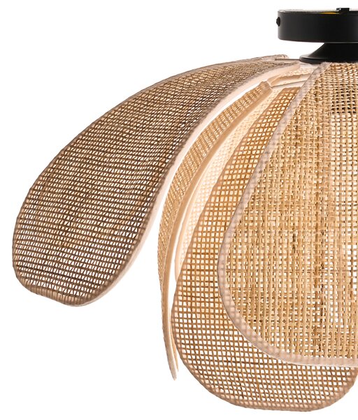 Závesná lampa prírodné ratanové tienidlo v tvare kvetu boho štýl svietidlo do obývacej izby a spálne