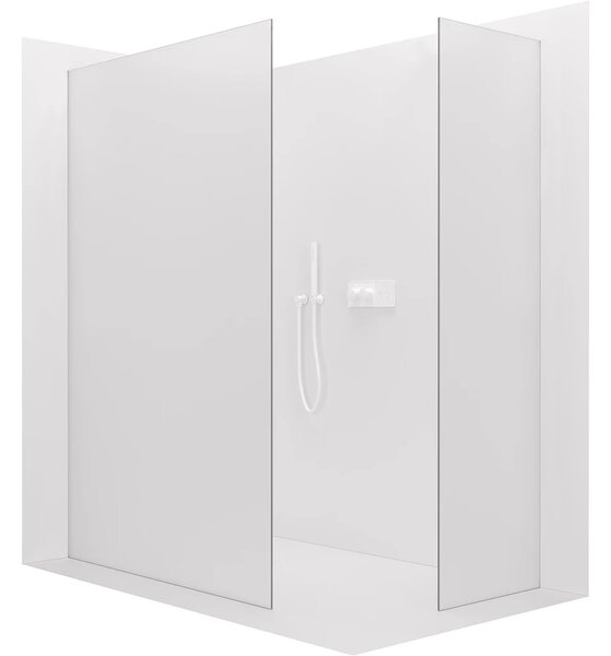 CERANO - Sprchová zástena Walk-in Crystal TL/P - 8 mm - bezvzperový systém - biela matná, mliečne sklo - 50x50x200 cm