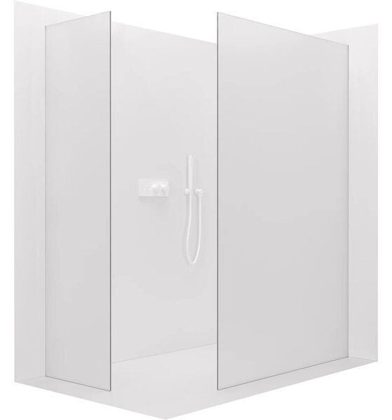 CERANO - Sprchová zástena Walk-in Crystal TL/P - 8 mm - bezvzperový systém - biela matná, mliečne sklo - 50x50x200 cm